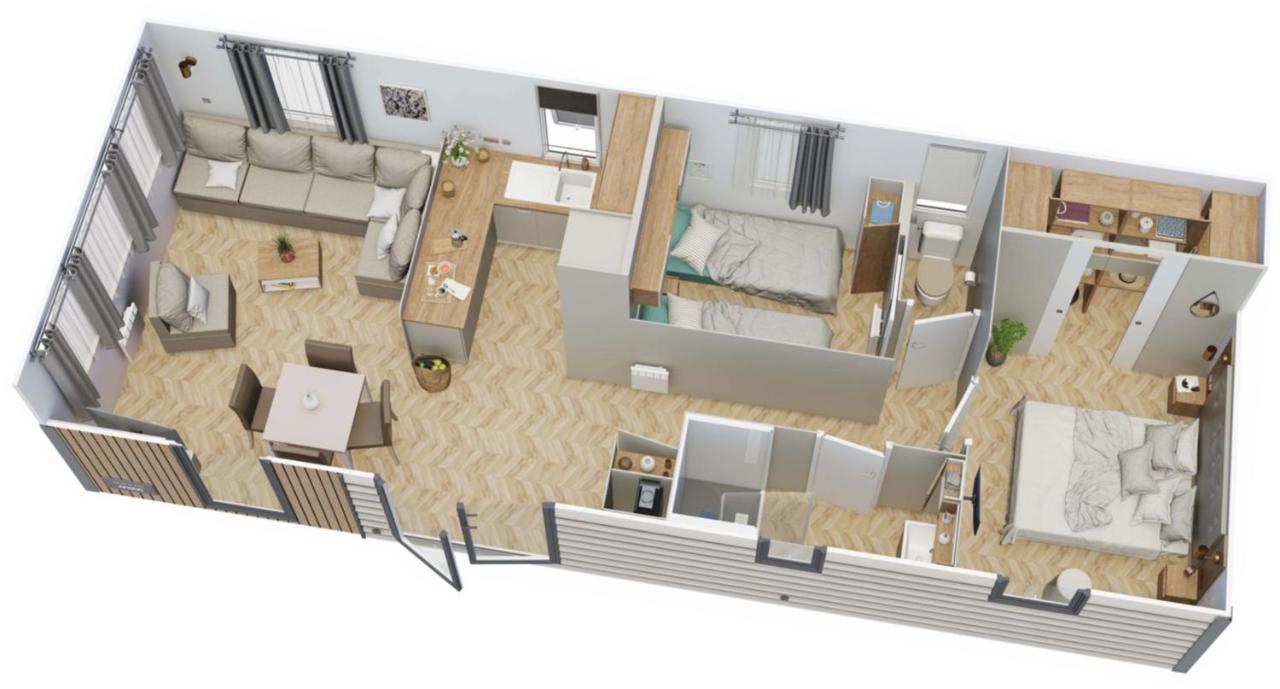 Grand Mobile-Home 45M2 Au Calme Et Au Bord De Mer Сен-Бревен-ле-Пен Екстериор снимка
